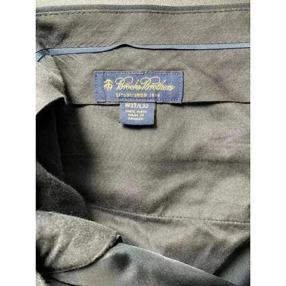 Brooks Brothers Pants Men 36x31 Navy Blue 100% Wool Slacks - Picture 4 of 9